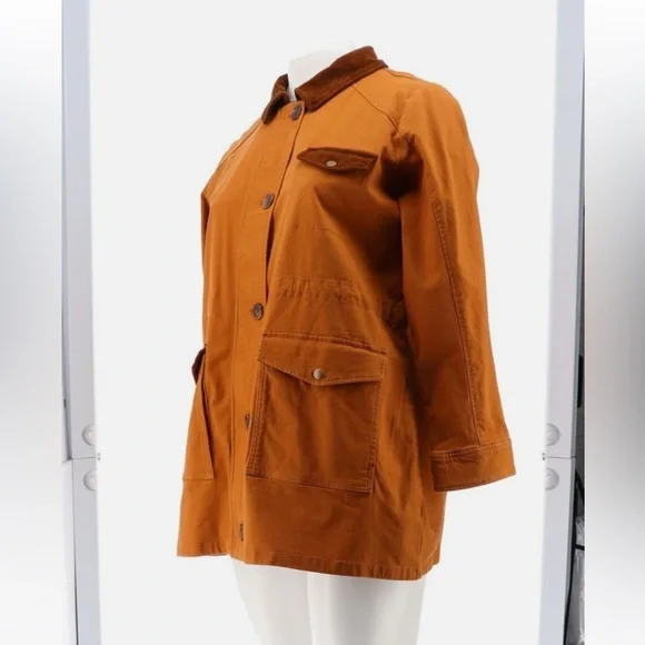 Joan Rivers Classics Collection Field Corduroy Trim Jacket Ginger 3x *NWOT* - Picture 1 of 7